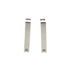 Fendi Baguette Metal Rhinestone Silver Earrings — view 5
