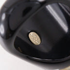 Chanel Border CC Logo Vintage Resin Faux Pearl White Ring