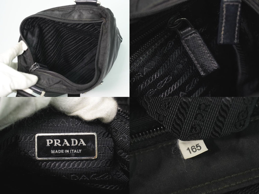 Prada Nylon Shoulder Bag Pochette Black — view 9