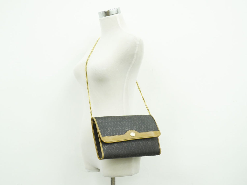 Dior Honeycomb Pattern Chain Shoulder Bag Black — view 6