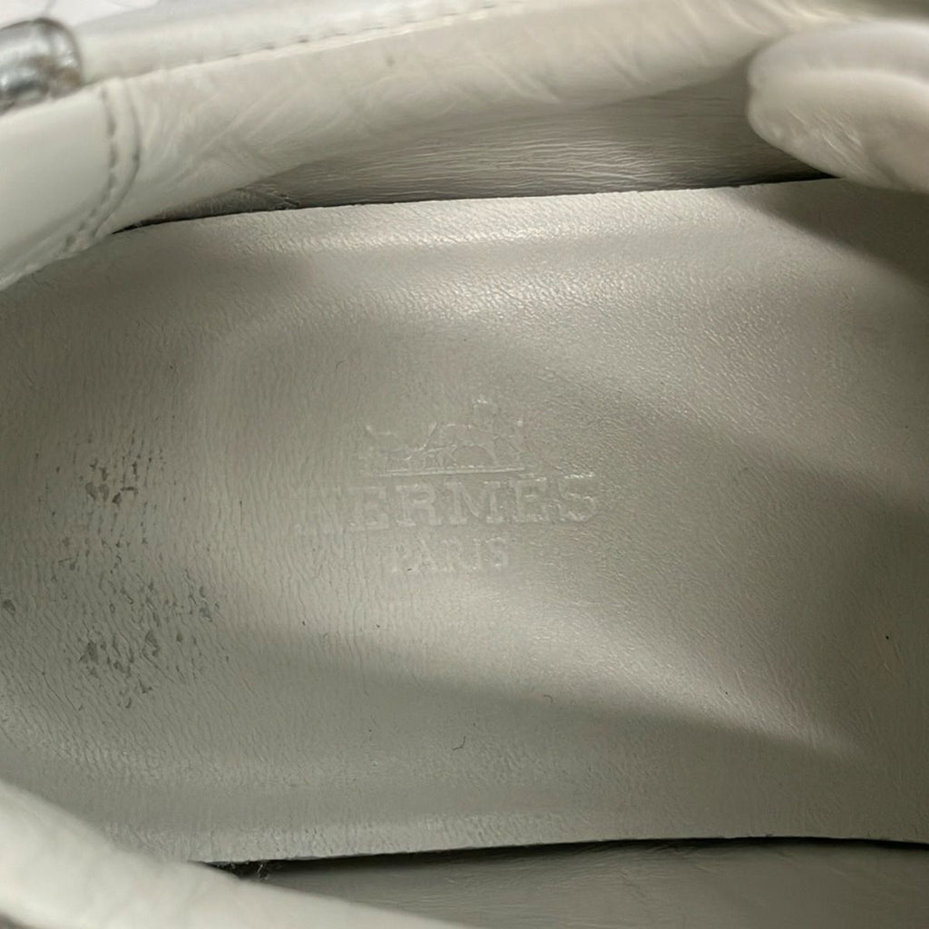 Hermes Sneakers 37 Avantage White Silver Leather — view 5