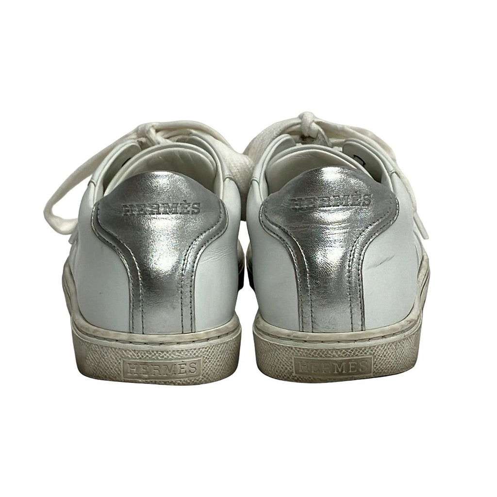 Hermes Sneakers 37 Avantage White Silver Leather — view 3