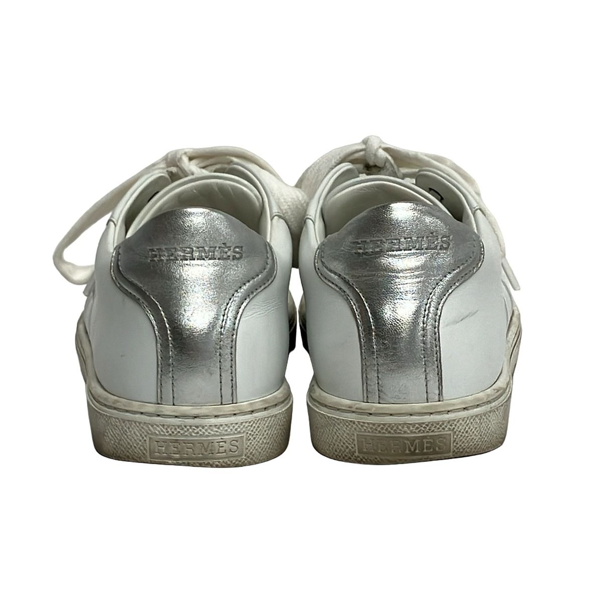 Hermes Sneakers 37 Avantage White Silver Leather — view 3