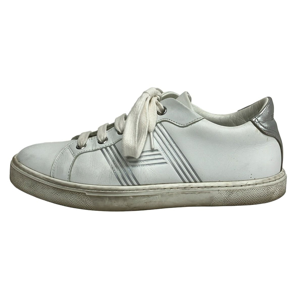 Hermes Sneakers 37 Avantage White Silver Leather