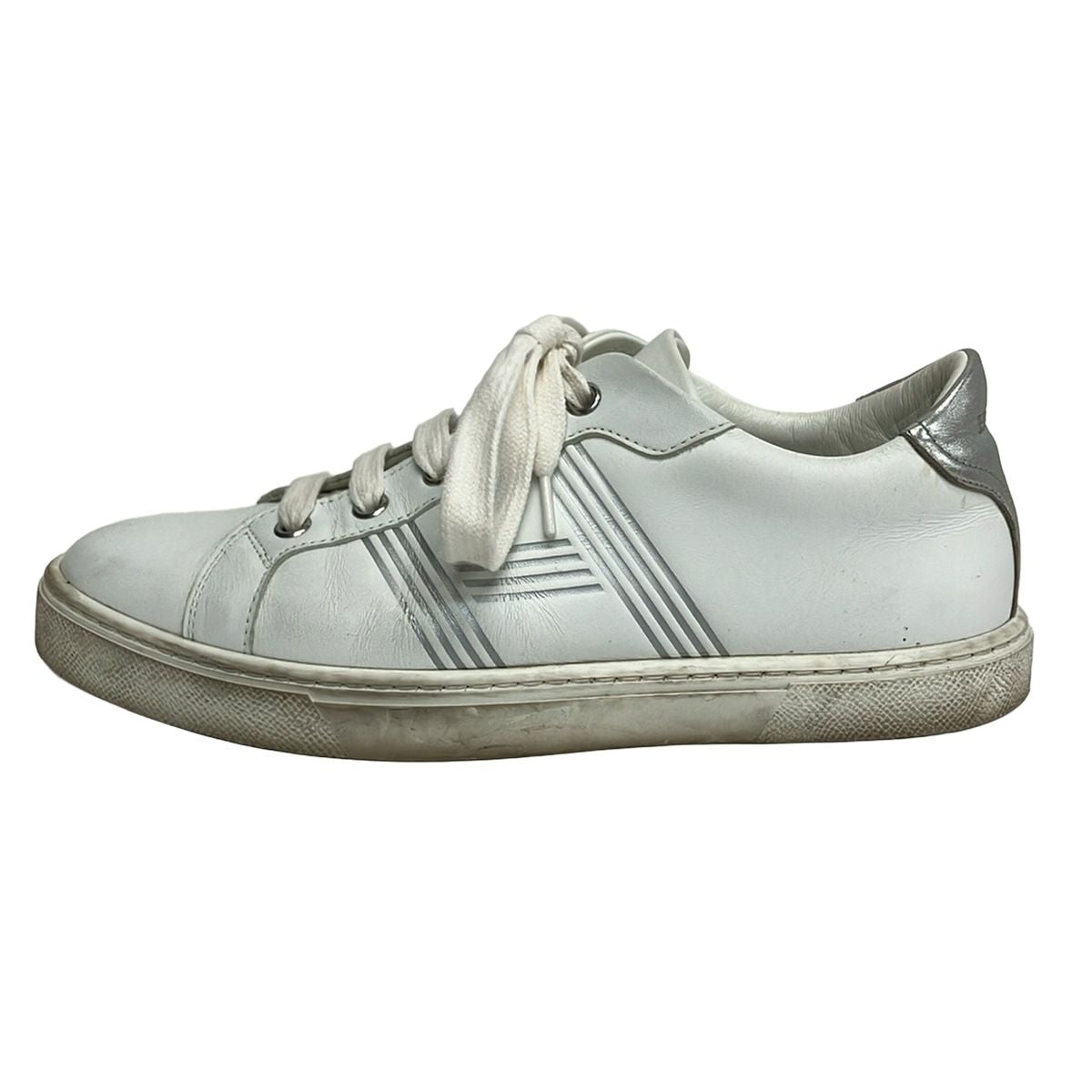 Hermes Sneakers 37 Avantage White Silver Leather
