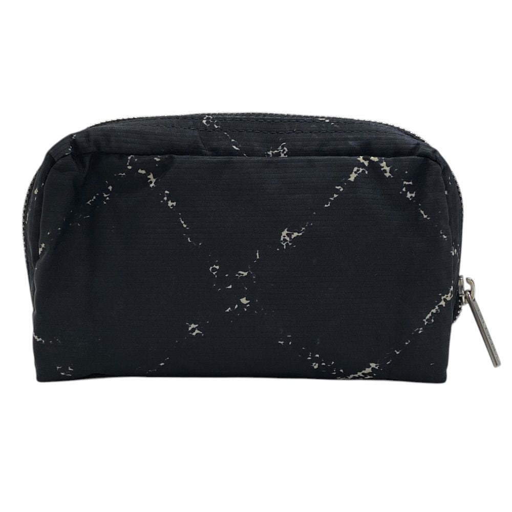 Chanel Travel Line Makeup Pouch Multi Nylon Black White Lightweight Compact
