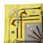 Hermes Carre 40 Petit Scarf Bandana Cannes & Pommeaux Cane Pattern All Over — view 4