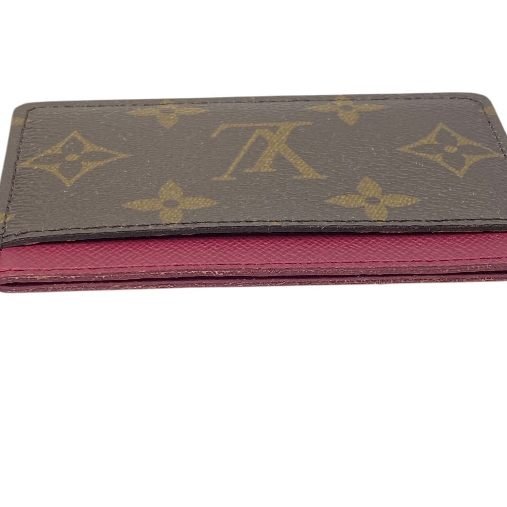 Louis Vuitton Monogram Card Holder Sample Case Canvas Leather Fuchsia Compact — view 5