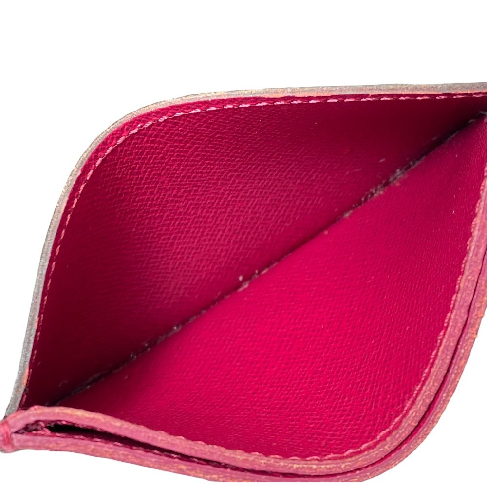 Louis Vuitton Monogram Card Holder Sample Case Canvas Leather Fuchsia Compact — view 9
