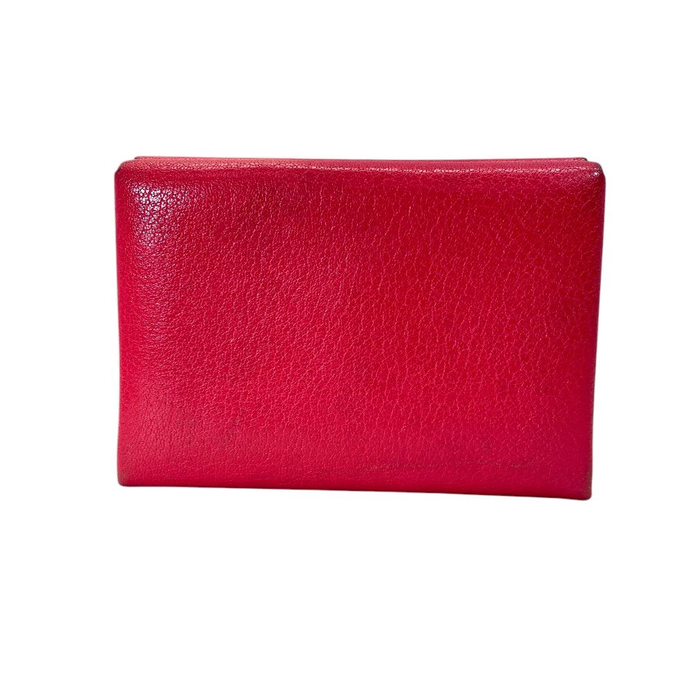 Hermes Calvi Duo Card Case Coin Bifold Pink Chevre Leather Compact Lightweight — view 2