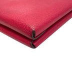 Hermes Calvi Duo Card Case Coin Bifold Pink Chevre Leather Compact Lightweight — view 4