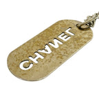 Chanel Logo Plate Charm Key Holder Key Chain Silver Dog Tag Bag Accent Portable — view 6