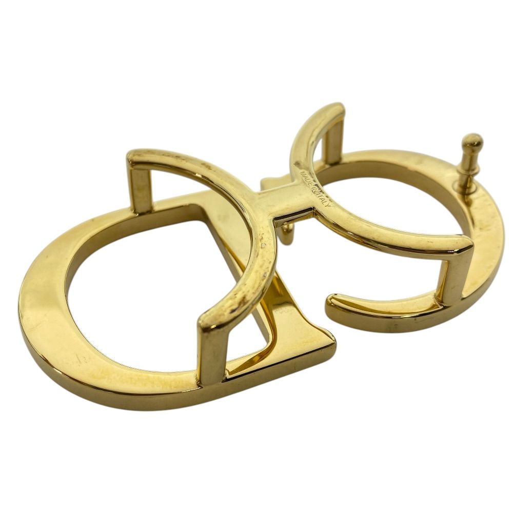 Dior CD Belt Buckle Gold Metal Coordination Accent Style Ring