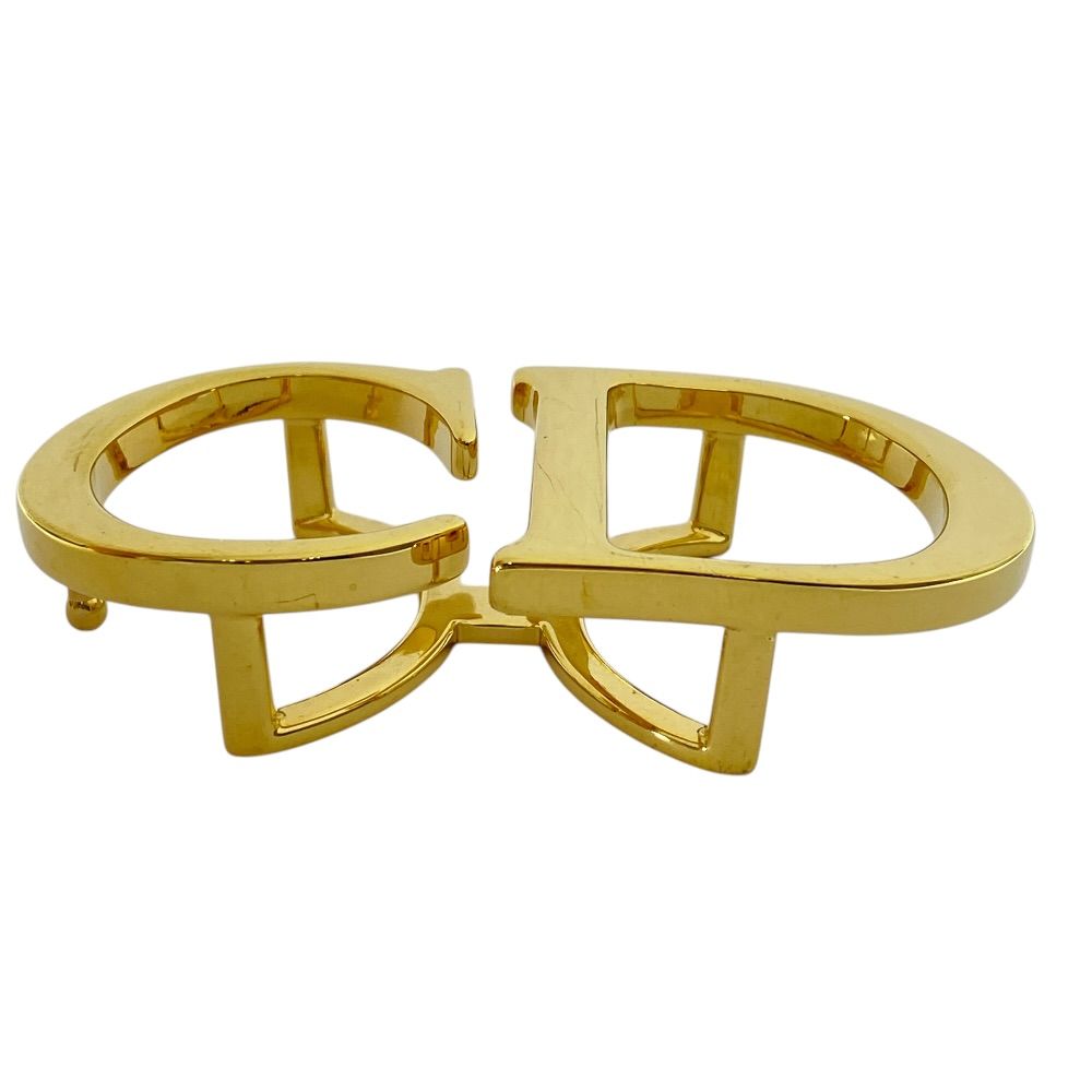 Dior CD Belt Buckle Gold Metal Coordination Accent Style Ring