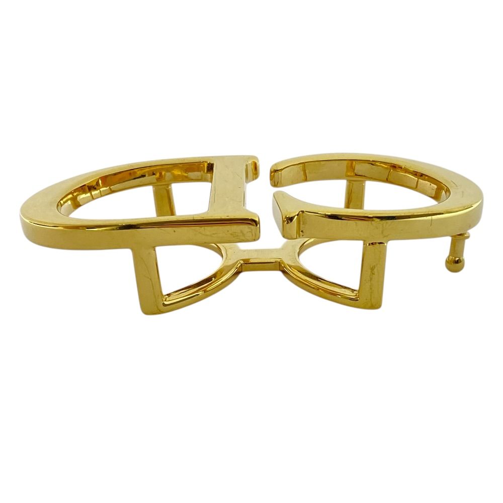 Dior CD Belt Buckle Gold Metal Coordination Accent Style Ring
