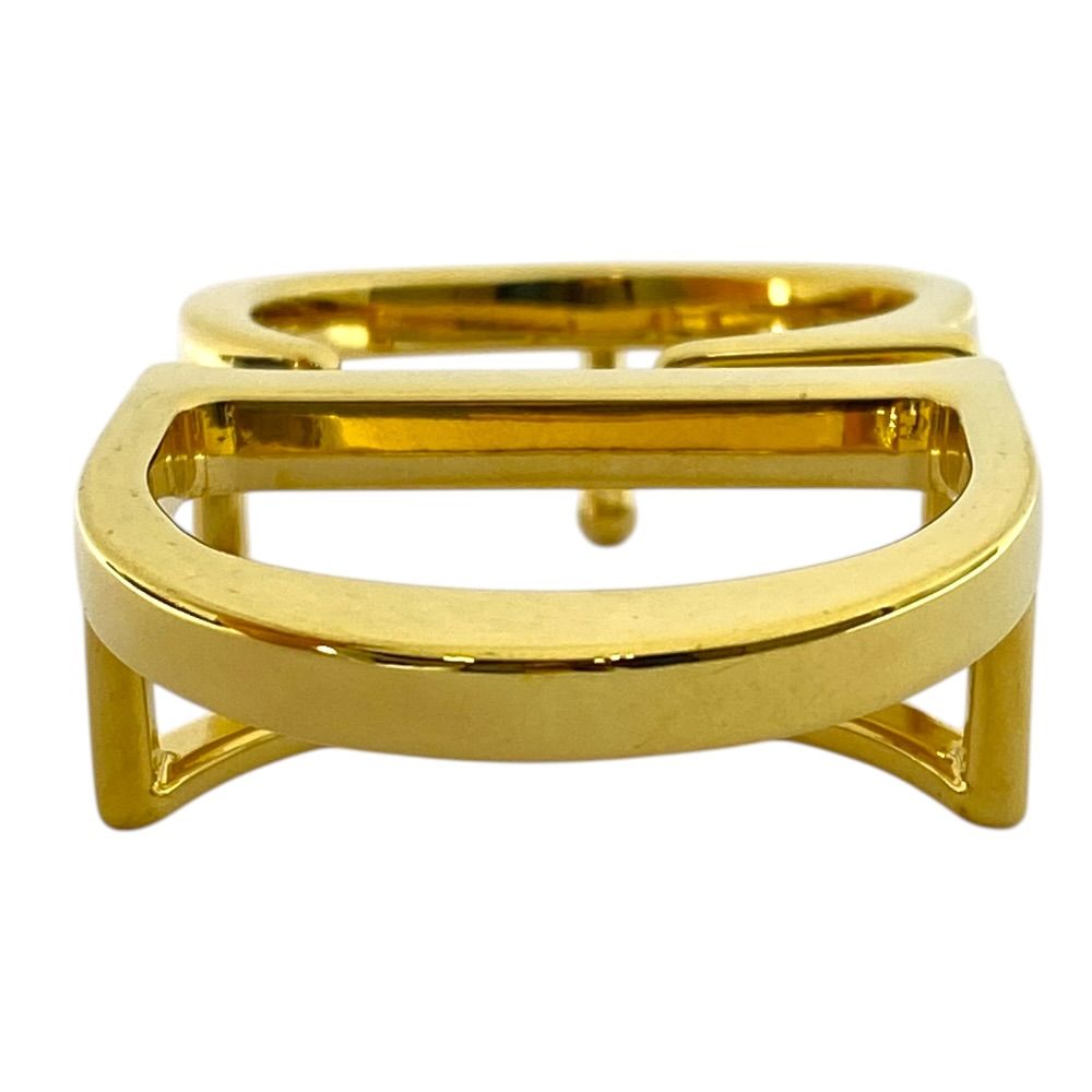 Dior CD Belt Buckle Gold Metal Coordination Accent Style Ring