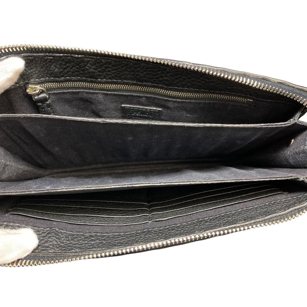 Fendi Mon Star Bugs Eye Clutch Leather Black Gold Slim Lightweight Practical — view 7