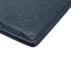 Gucci Micro Guccissima Card Case Business Holder GG Pattern Logo Leather Navy — view 4