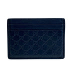 Gucci Micro Guccissima Card Case Business Holder GG Pattern Logo Leather Navy — view 2