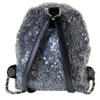 Chanel Sequin Waterfall Backpack CC Logo Gray Black Silver Lightweight Practical — view 2
