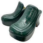 Bottega Veneta Wedge Clog Sandals Sabot Croco