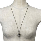 Louis Vuitton Pendant LV Glove Necklace Silver Crystal Metal Gorgeous — view 9