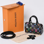 Louis Vuitton Nano Speedy Takashi Murakami Multicolor Black 2-Way Bag Leather