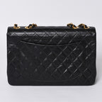 Chanel Maxi Quilted 34 S Flap Chain Shoulder Bag CC Logo Lambskin Black — view 2