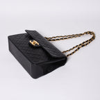 Chanel Maxi Quilted 34 S Flap Chain Shoulder Bag CC Logo Lambskin Black — view 5