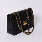 Chanel Maxi Quilted 34 S Flap Chain Shoulder Bag CC Logo Lambskin Black — view 3