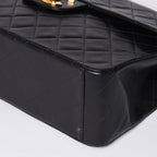 Chanel Maxi Quilted 34 S Flap Chain Shoulder Bag CC Logo Lambskin Black — view 7