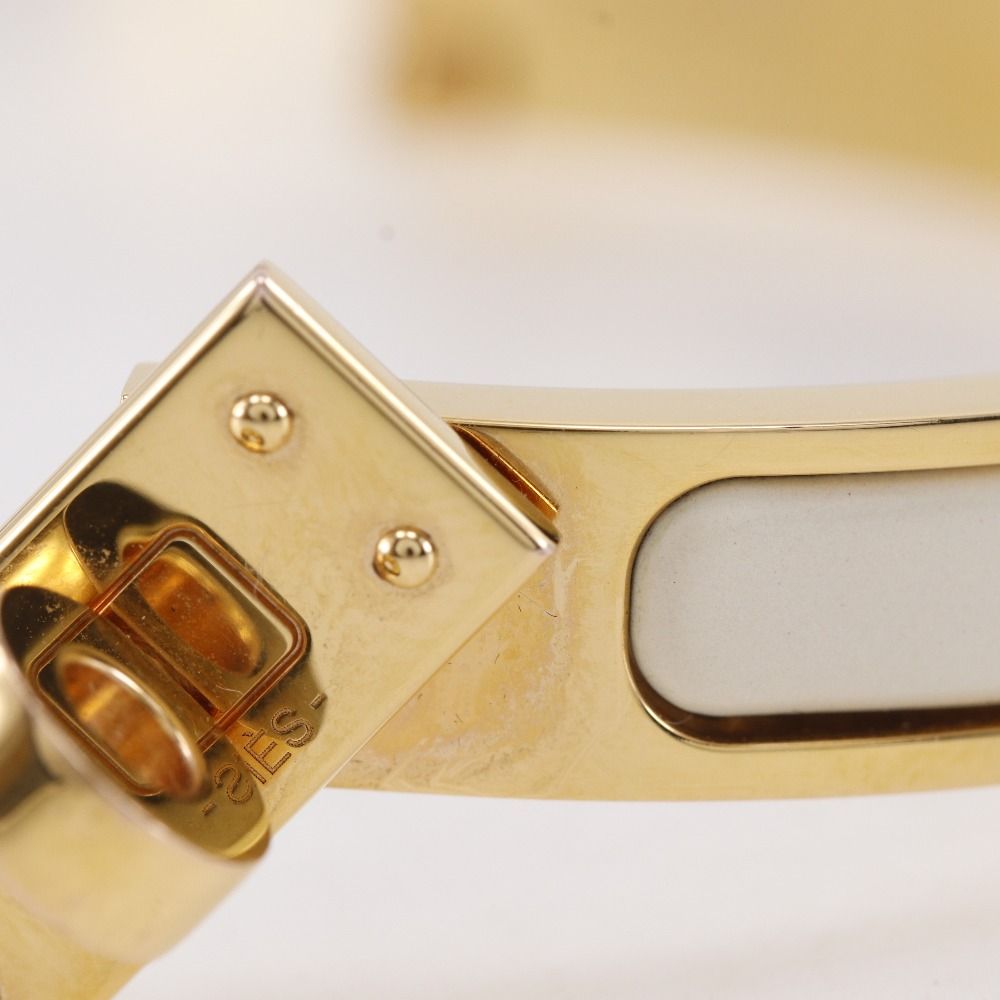 Hermes Mini Click Kelly Gold Plated Enamel Bangle Bracelet — view 8