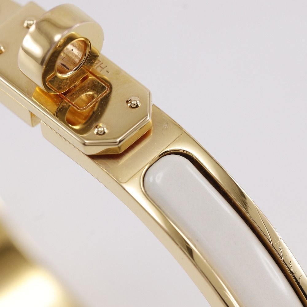 Hermes Mini Click Kelly Gold Plated Enamel Bangle Bracelet — view 5