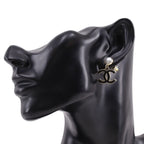 Chanel Logo CC Gold Plated Faux Pearl Earrings — view 2