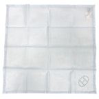 Hermes Handkerchief Mark Embroidery Evelyne Pocket Square Neckerchief Blue — view 2