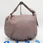 Gucci Shoulder Bag Bamboo Hobo Purple Leather Tassel Gold — view 2