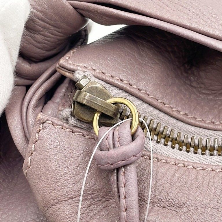 Gucci Shoulder Bag Bamboo Hobo Purple Leather Tassel Gold — view 8
