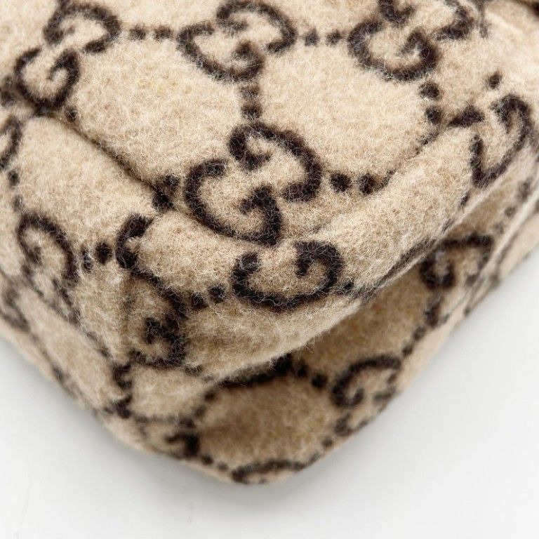 Gucci Handbag Beige Wool Leather — view 5