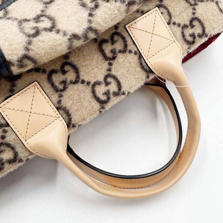 Gucci Handbag Beige Wool Leather — view 6