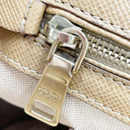 Prada Beige Brown Leather Canvas 2-Way Shoulder Bag — view 6