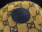 Gucci Hat GG Pattern Bucket Hat Brown Navy Canvas Reversible — view 4