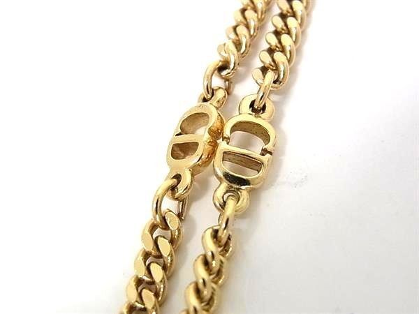 Dior Necklace Gold Metal CD Logo Long — view 2