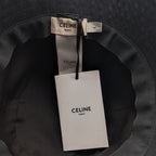 Celine Bucket Hat Cotton Logo Black Hat — view 7