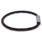 Louis Vuitton Monogram Leather Bracelet Silver Brown — view 3