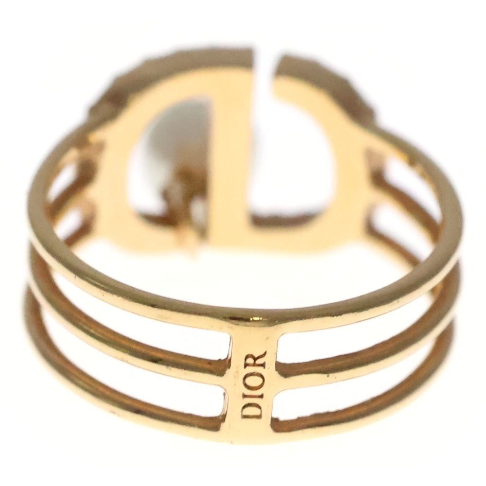 Dior Rhinestone Pearl Ring Gold — view 2