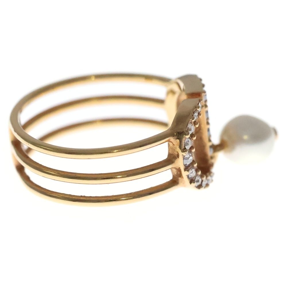 Dior Rhinestone Pearl Ring Gold — view 3