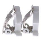 Chanel CC Logo Earrings White — view 3
