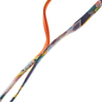 Hermes Paddock Saddle Choker Silk Strap Necklace Silver Orange — view 4