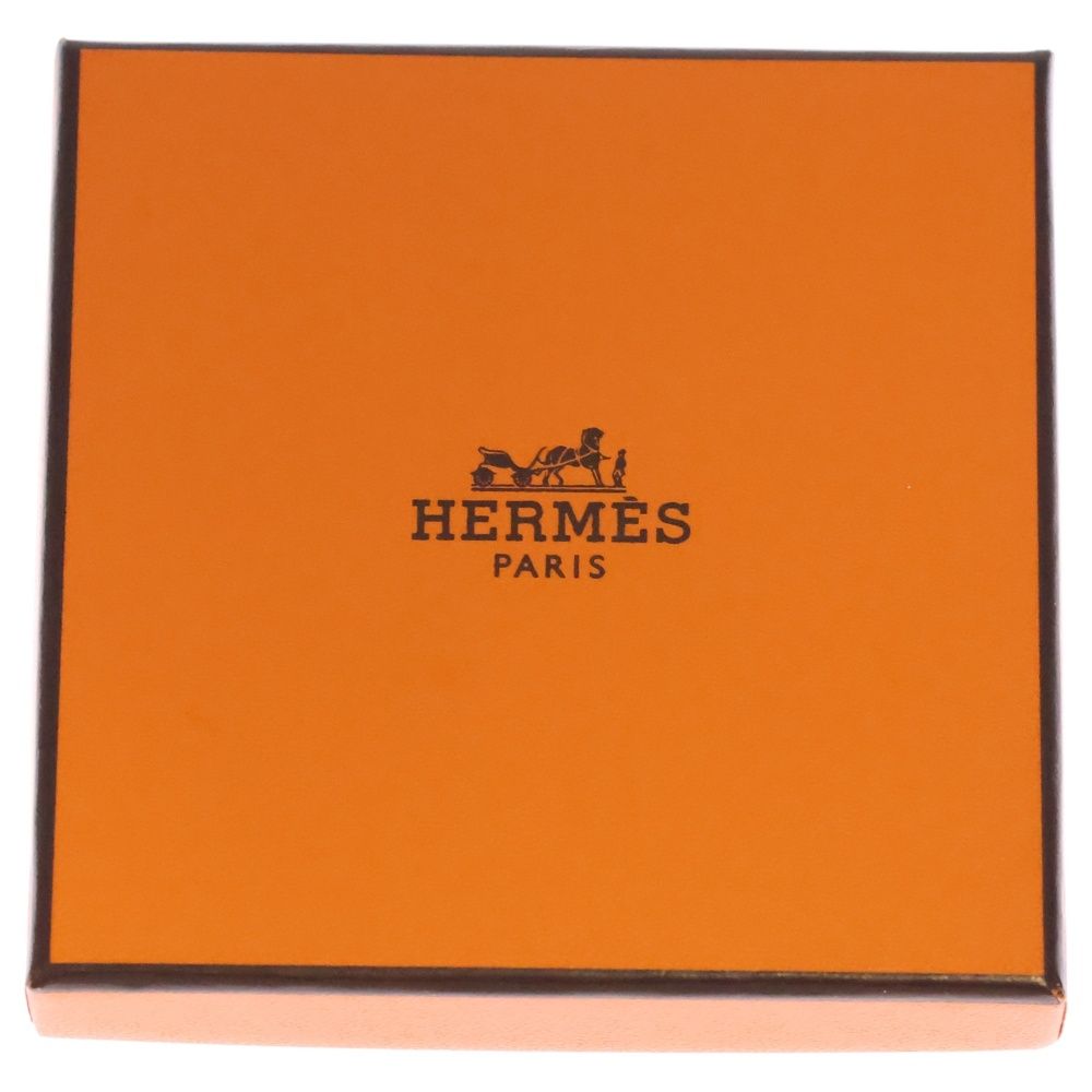 Hermes Paddock Saddle Choker Silk Strap Necklace Silver Orange — view 6