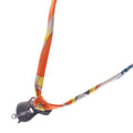 Hermes Paddock Saddle Choker Silk Strap Necklace Silver Orange